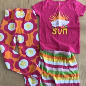 Girls Carter’s size 5 “SUN” pj set